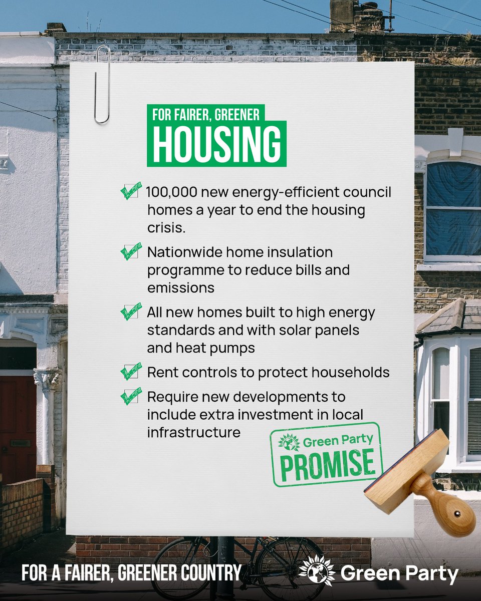 🏠 Everyone has the right to a warm, affordable, and energy-efficient home. 💚 The Green Party has a plan to end the housing crisis.