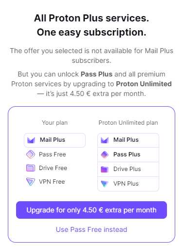 joellatto's tweet image. Oh, I guess I&apos;m not getting Proton Pass then.

#protonmail #protonpass