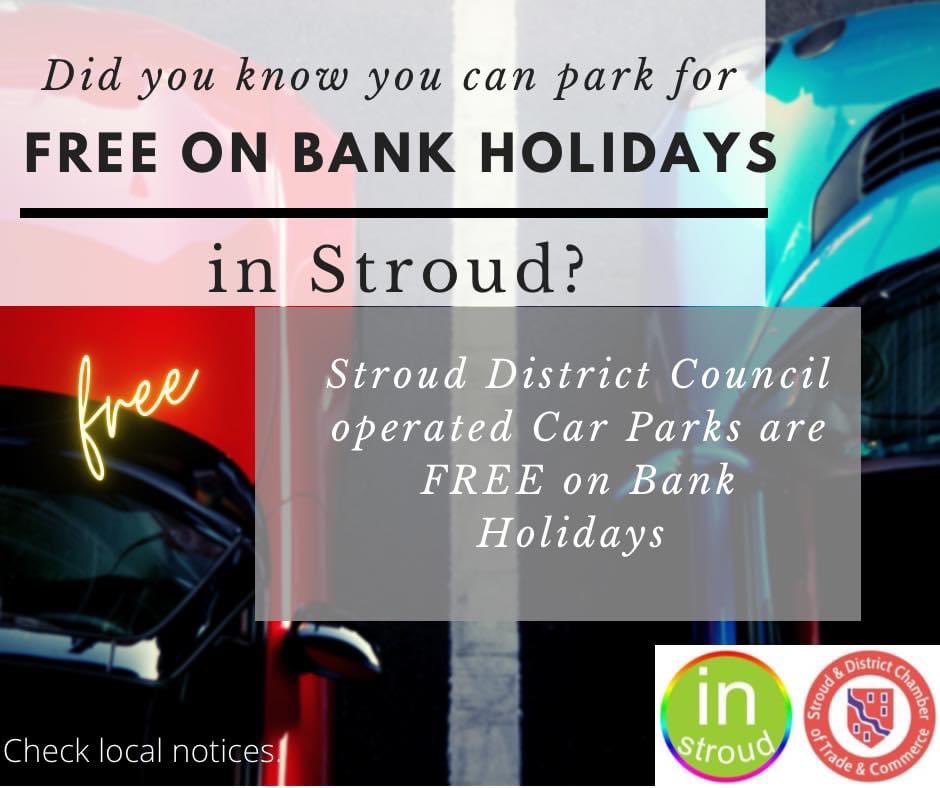 If you’re coming into Stroud today by car, don’t forget that Stroud District Council operated car parks are FREE today!!!!

#ShopLocal #ThinkLocalFirst #ProudToBeIndependent #Stroud #InStroud