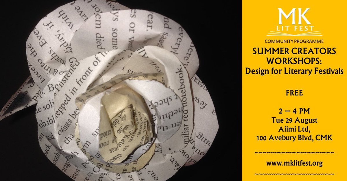 MKlitfest's tweet image. Happening tomorrow afternoon (Tuesday): free creative workshop in CMK for 14-18 yr olds, exploring design ideas for staging literary festivals! RTs welcome!

Pre-register: mklitfest.org/summer-creators

#designworkshop #craftworkshop #stagedesign #miltonkeynes #literaryfestivals