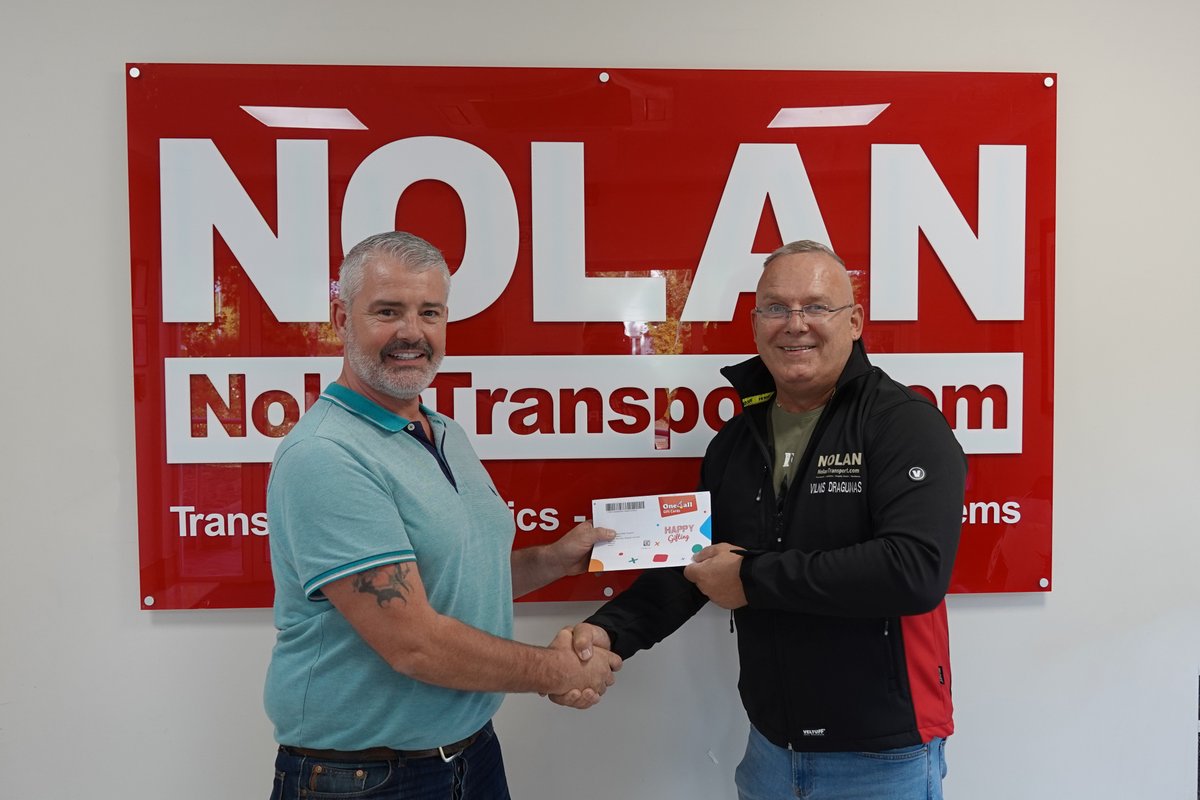 NolanTransport's tweet photo. Accepting his prize last Friday at New Ross, the winner of our first driver competition Vilnis Dragunas with Driver Manager Darren O Sullivan. Well done Vilnis for the great picture. Looking forward to the next competition!
#nolantransport #Teamnolan #NOLAN #drivercompetition https://t.co/IMYWXtUbFj