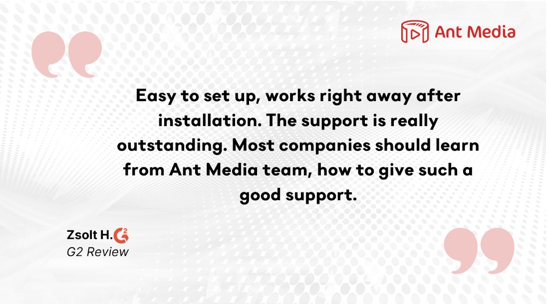 antmedia_io's tweet photo. Thank you Zsolt H. for your review β€οΈπ€
To experience Ant Media Server yourself, check out the 30-day free trial here ππ»
https://t.co/doC3wcxa3p
#Antmedia #thankyou #community #technology #StreamingEngineoftheWorld https://t.co/mvKCerVT4C