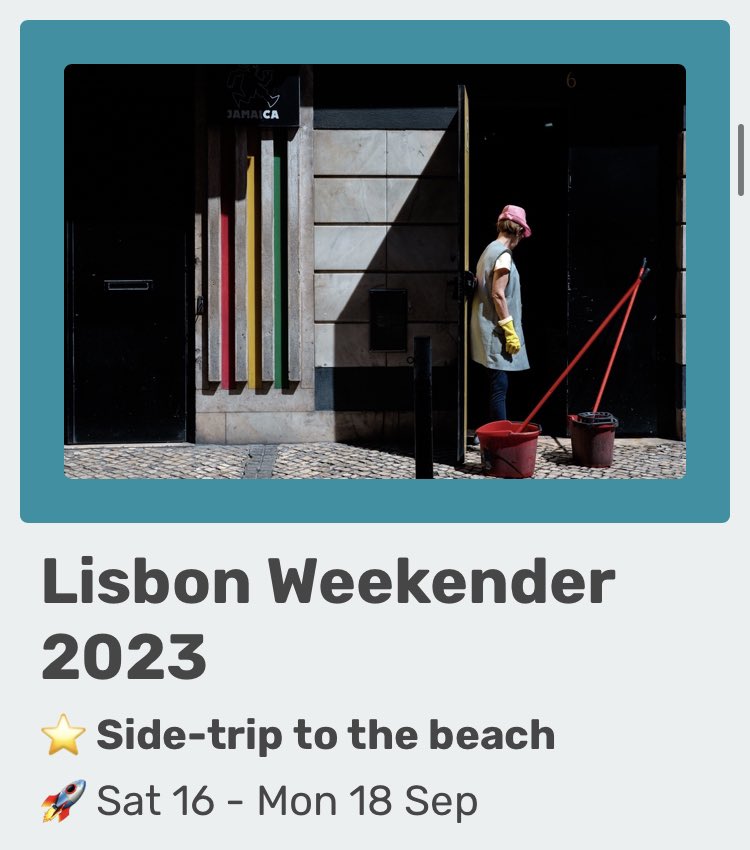 🚨FINAL CALL

It’s not too late (yet) to join myself and a group of 7 lovely people for a weekend of street photography in Lisbon! 

📸 #streetphotography
