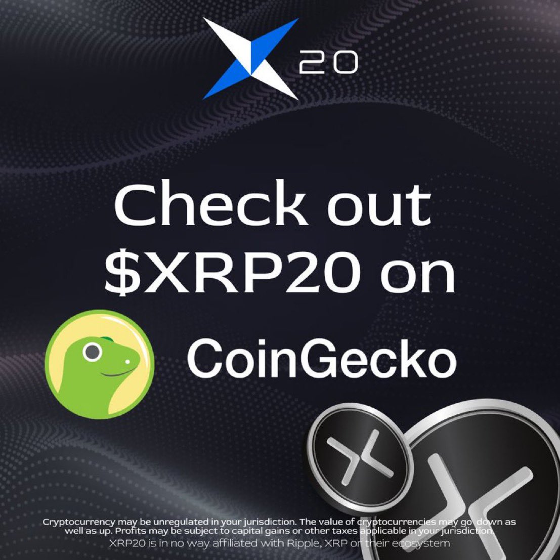 XRP_20CS's tweet photo. Remember #XRP20Army, $XRP20 has made its debut on @coingecko!📣

Make sure to check it out and stay updated on our thrilling voyage🎉

https://t.co/Dy3sCPBHdF

Let's keep the enthusiasm high and forge ahead together!🚀

#CryptoCommunity #Web3 #Stake2Earn https://t.co/vPj0o2aCPa