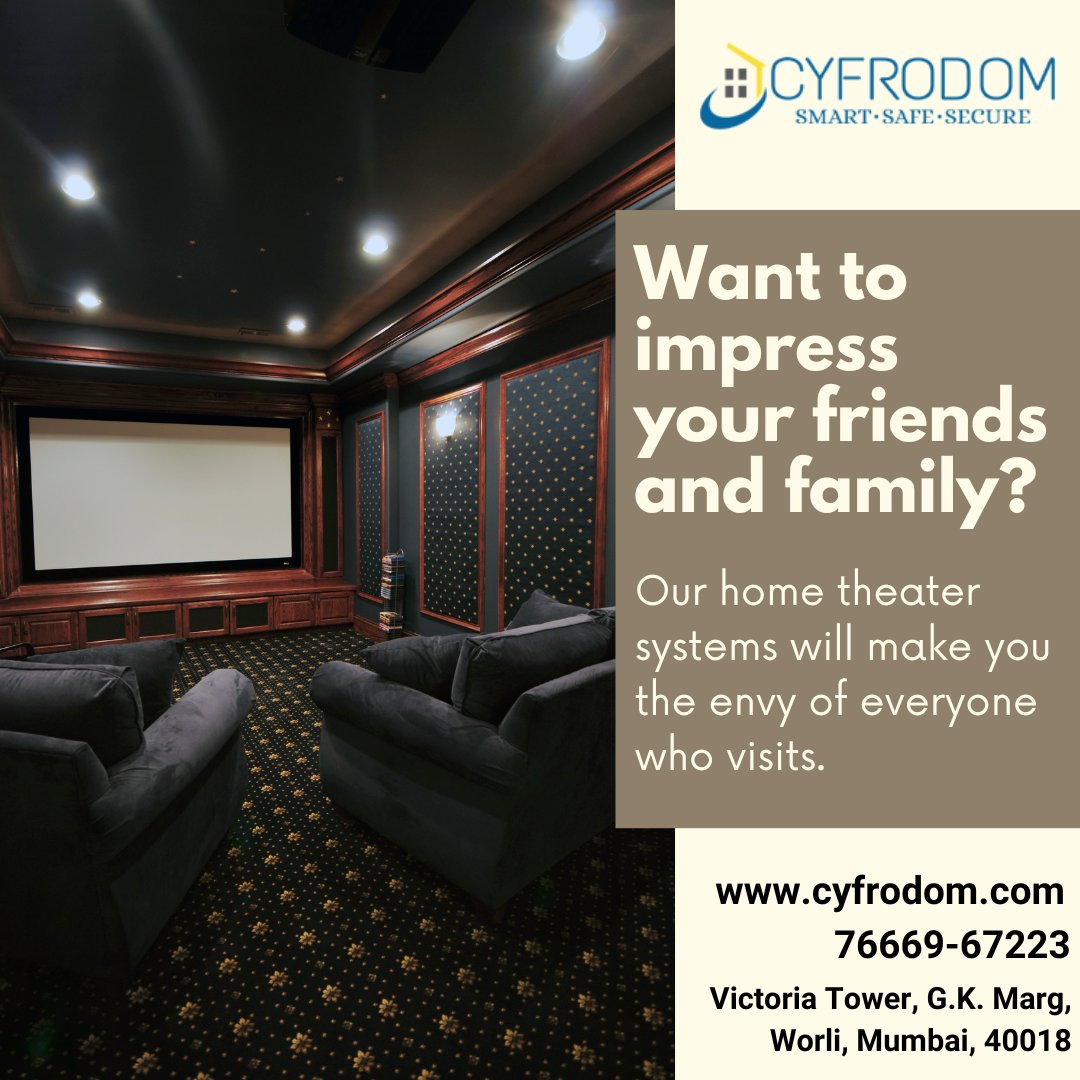 cyfrodom's tweet photo. Want to impress your friends and family?

Our home theater systems will make you the envy of everyone who visits.

Call us at 76669-67223 or visit https://t.co/N6kXM5rgNm for more details.

#CyfrodomHomeTheater #CinematicMagic #UltimateExperience #Cyfrodom #HomeTheater https://t.co/qnC9QYM7Ro