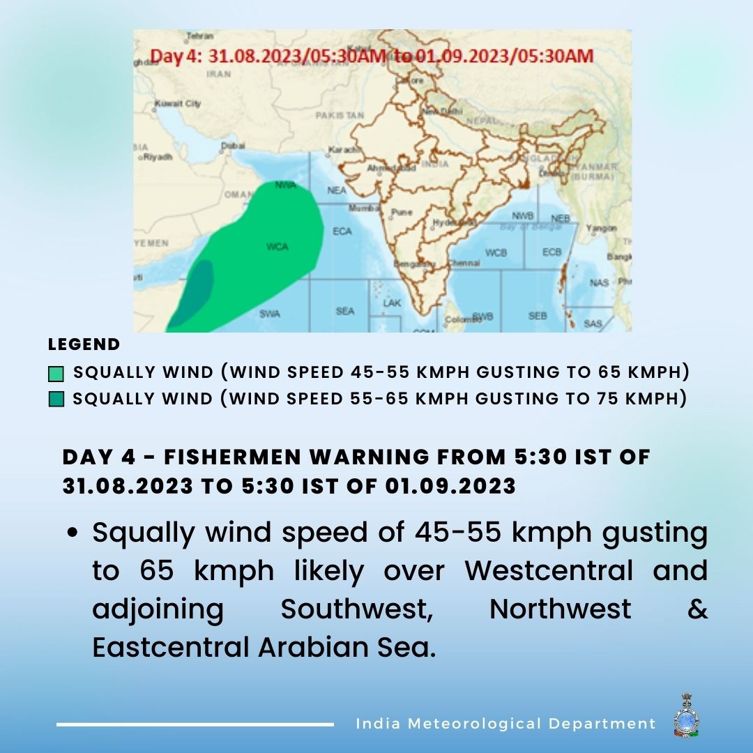 Indiametdept's tweet photo. #WeatherAlert #SquallyWinds #ArabianSea #SafetyFirst
@moesgoi @DDNewslive @ndmaindia @airnewsalerts https://t.co/5hkM8j8Kyl