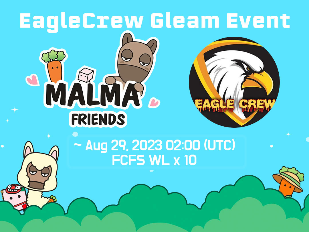 eagle_crew777's tweet photo. ✨EagleCrew x Malma Freinds✨
🎁 FCFS WL x10
1️⃣ Follow @eagle_crew777
2️⃣❤️&RT🔁 & Tag 3 Frenz
3️⃣ #Gleam Event
https://t.co/ihccIxBmdG
#gleam #malma @event https://t.co/3aLTAwbIf5