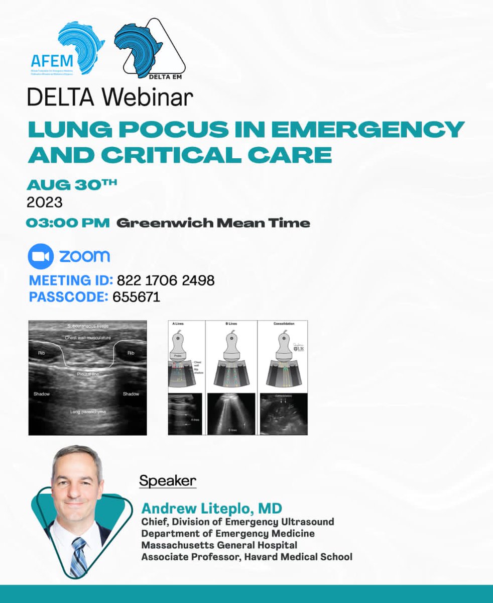 🫁 Exciting News! Join us for the AFEM Delta Group Webinar on Lung POCUS 🌬️ Learn the ins and outs of Point-of-Care Ultrasound for the Lungs. 🗓️ Mark your calendar for 30th August, 15:00 GMT. Don't miss out! 👩‍⚕️👨‍⚕️ #AFEMWebinar #LungPOCUS us02web.zoom.us/j/82217062498?…