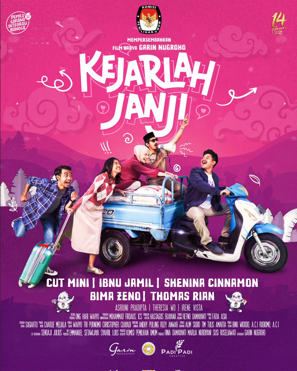 KPU_ID's tweet photo. #TemanPemilih, kamu perlu tahu inilah  poster resmi Film Kejarlah Janji persembahan KPU

Ketika cinta dan politik masuk ke rumah, akankah keluarga terpecah?

Diperankan oleh Ibnu Jami Cut Mini Shenina Cinnamon Bima Zeno dan Thomas Rian

Dan disutradarai oleh Garin Nugroho https://t.co/3pLSol3Ijj