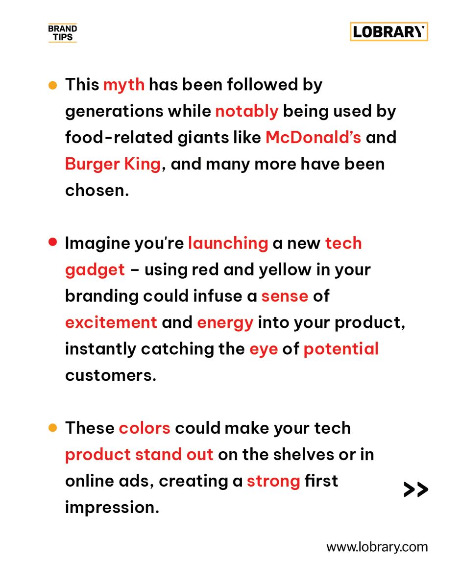 Lobrary_'s tweet photo. Red and yellow are indeed associated with these mentioned qualities, which is actually possible to use for any brand that needs sudden attraction and conveys a clear message.
#lobrary #mythandfact #brandtips #branding #red #yellow #facts #myth #food #industry https://t.co/JBEl2JwjoB