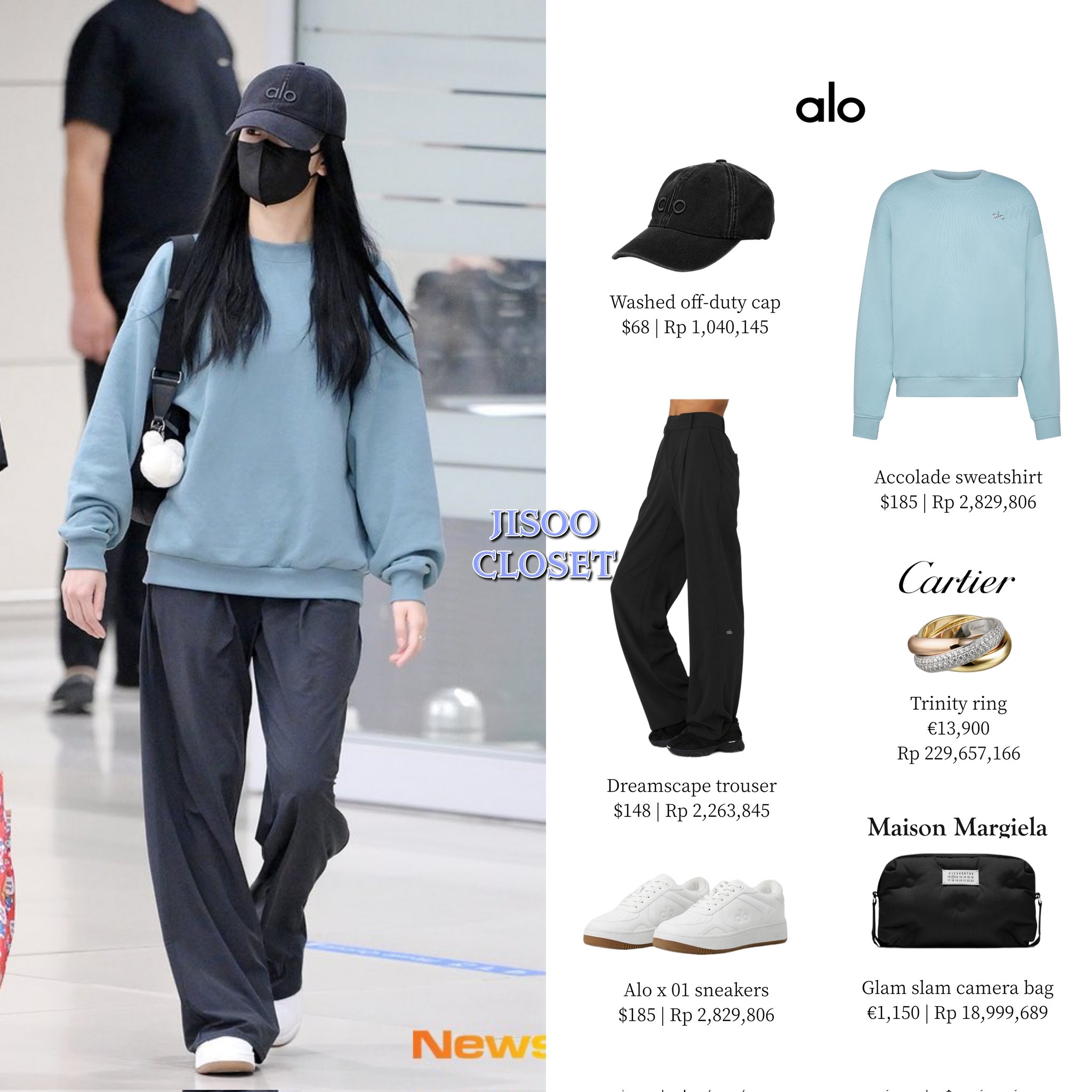 JISOO STYLE 🤍 on X: #JISOO at ICN Airport ☁️ @aloyoga 👀   / X