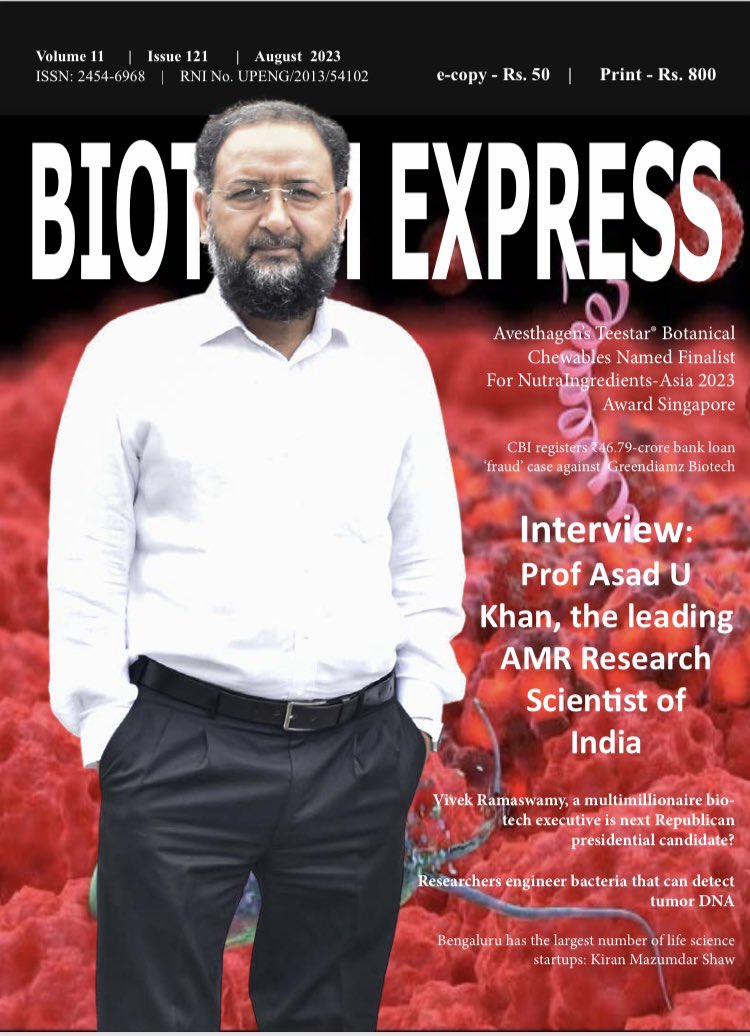 I am humbled to share that my interview on my achievement published in BiotechExpress a leading magazine of biotechnology inventions and news