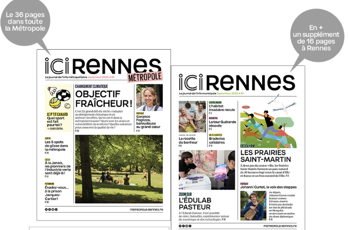 La Ville et la Métropole de #Rennes fusionnent leurs magazines d'information. 
Dès le 4 septembre 2023, tous les foyers des 43 communes composant la métropole de Rennes recevront dans leur boîte aux lettres le nouveau mensuel d’information ICI RENNES.
bit.ly/3KY9F7w