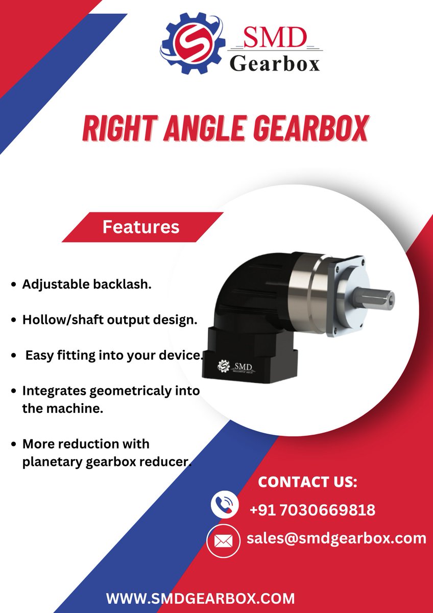 SMD Gearbox (@smd_gearbox) on Twitter photo SMD right angle gearbox is mechanical assembly designed to change direction of rotational motion by 90 degrees. smdgearbox.com/right-angle-ge… or write us at sales@smdgearbox.com
#smdgearbox #servogearbox #gearboxmanufacturer #gearboxsupplier #90degreegearbox #rightanglespeedreducer SMD right angle gearbox is mechanical assembly designed to change direction of rotational motion by 90 degrees. smdgearbox.com/right-angle-ge… or write us at sales@smdgearbox.com
#smdgearbox #servogearbox #gearboxmanufacturer #gearboxsupplier #90degreegearbox #rightanglespeedreducer