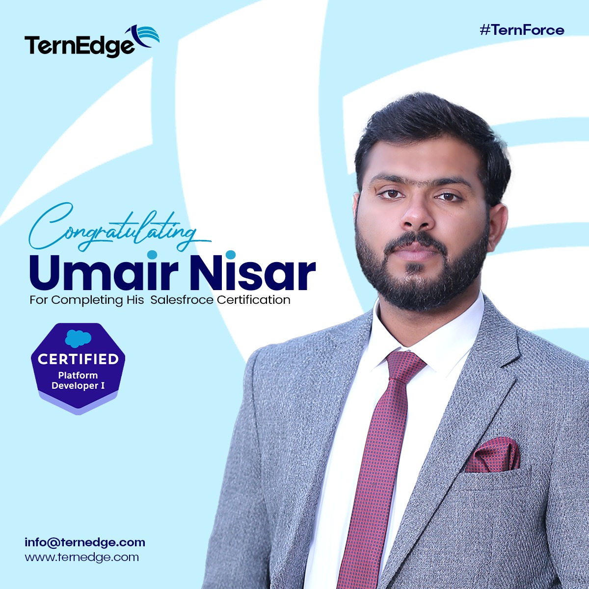 TernEdge's tweet photo. Announcement and Celebrating Success🎉 🎉 🎉

Huge congratulations to our colleagues, @UmairNisarSF , @Bilal, and @rana_mt , for passing the Salesforce Platform Developer I exam! 💥 Their dedication, hard work, and commitment to excellence have truly paid off. https://t.co/rIPq1wZN2S