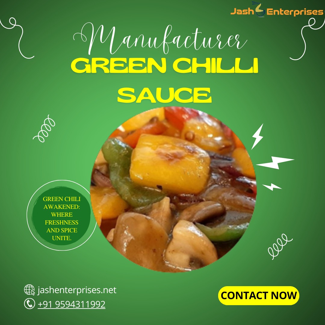 Green Chilli Awakened:  Where freshness and Spice Unite.

#GreenChilliSauce
#SpiceUpYourLife
#SaucyDelights
#ChiliKick
#FlavorfulHeat
#TasteTheHeat
#SizzleAndSauce
Visit: jashenterprises.net