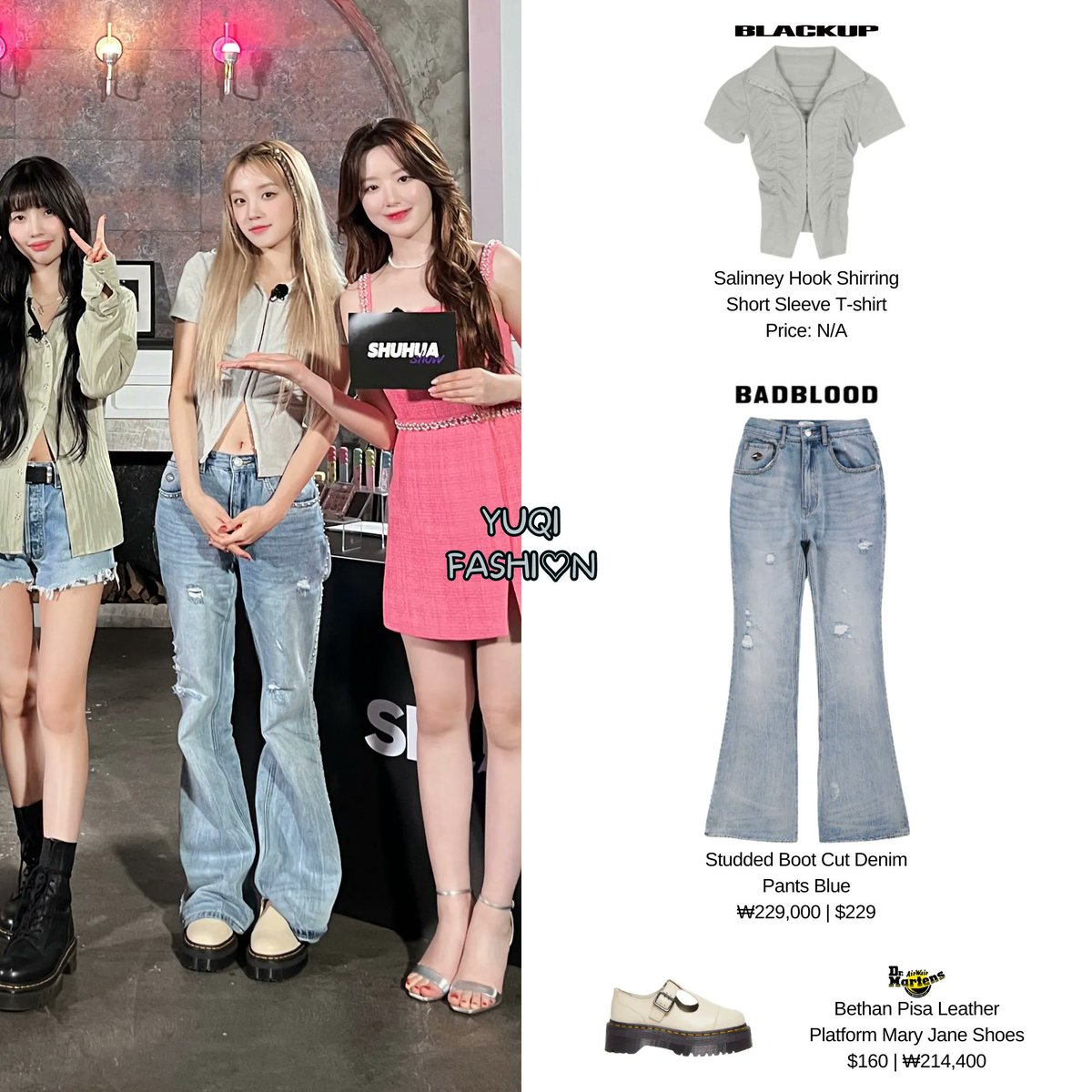 yuqi_fashion's tweet photo. [230809] Up To (G)I-DLE ★Special Episodes★

She is wearing #blackup, #badblood, #drmartens, #raverous, #fallett x #lee, #cordinary

Credits: @stylebyminnie for the raverous items💜

#YUQI  #yuqifashion #gidle  #yuqi_gidle  #여자아이들 #우기 #Queencard #I_feel https://t.co/OiFH4Dt30O
