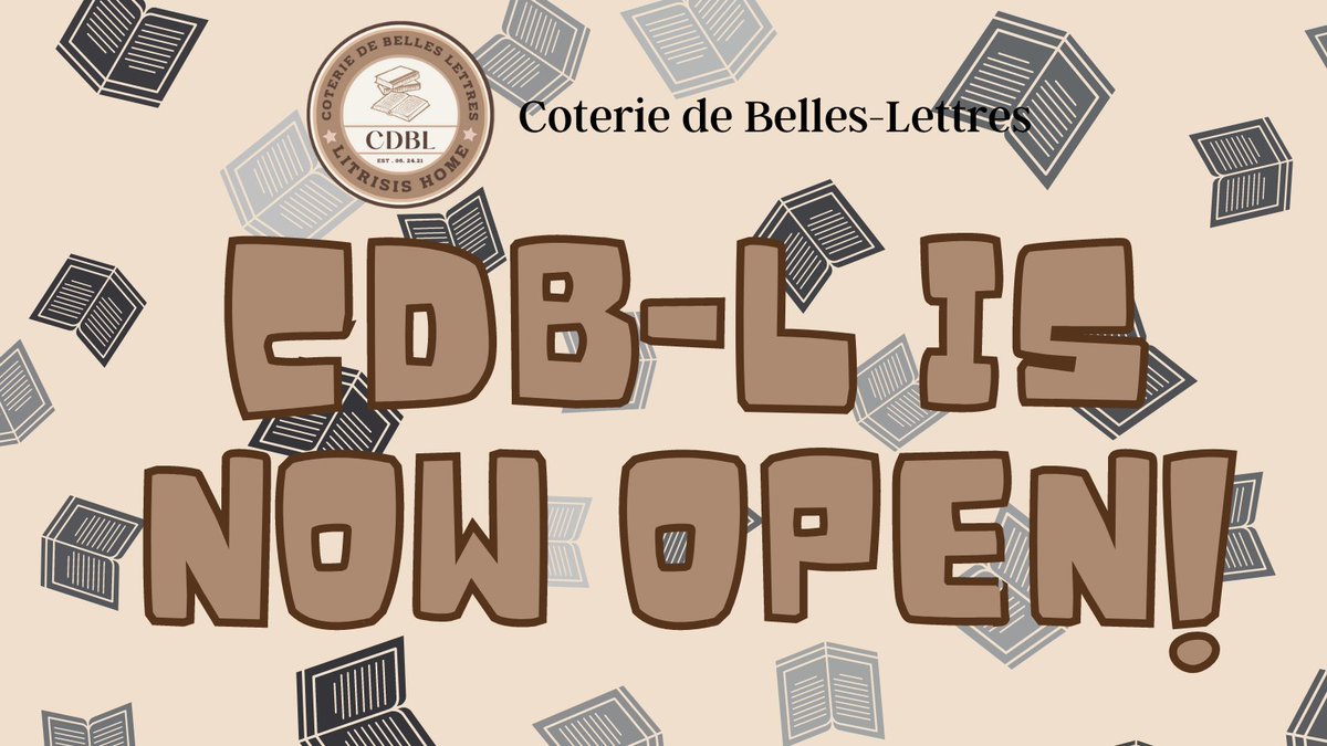 good day, once again the CDB-L is opening its door for writers! if you wish to join, and be part of litrisis, don‘t hesitate to answer the registration form below. thank you !