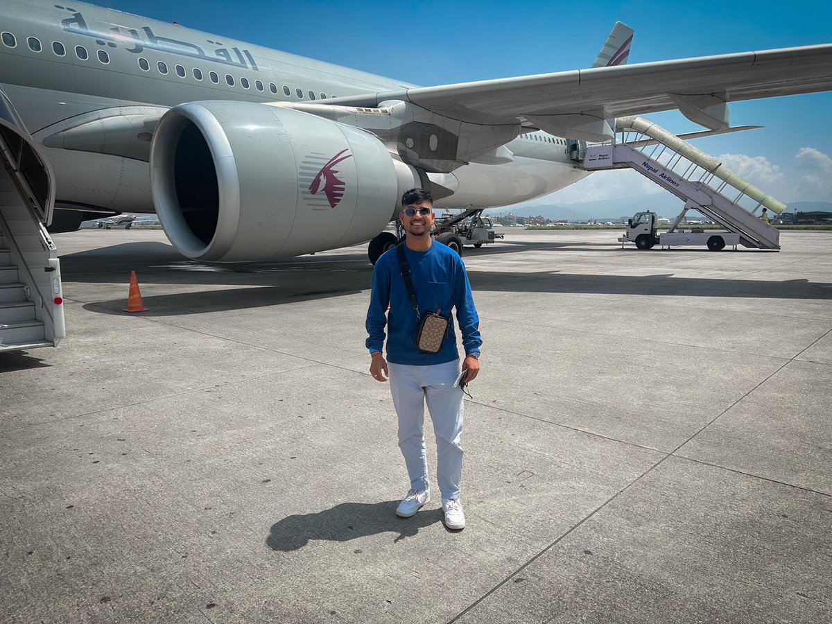 Sandeep25's tweet photo. Off to 🇵🇰. Have so many wonderful memories of being in Pakistan before. Really excited and looking forward to the Asia Cup. Specail thanks to the Member Secretery of Nepal Sports Council Mr. @TankaLalGhising Sir for your kind gesture. Tons of love to all the well wishers. #JaiNepal @qatarairways