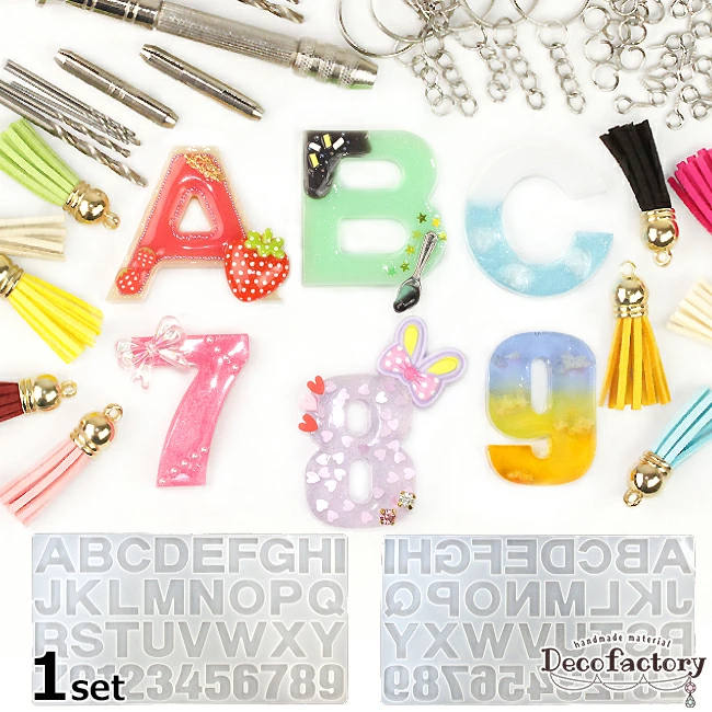 decoolshop's tweet photo. 【バリエーション追加♫】
イニシャルキーホルダーが作れるアソートキット
正字、反字、用途に合わせてお好きな方が選べます🌷
#DecoFactory #レジンアクセサリー
https://t.co/3VQO8m6Auf https://t.co/IEpy8u7iJ8