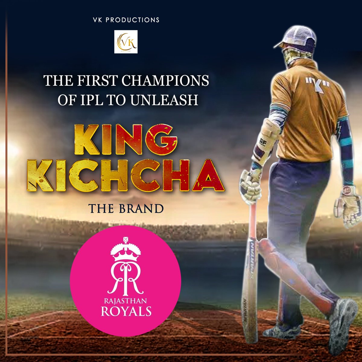 Tdksfa_Official's tweet photo. BIG SHOUTOUT 🤙 Our #KingKichcha TheBrand will be releasing on official page first champions of IPL team #RajasthanRoyals on 30th this month 💥💯 stay tuned 💫
@rajasthanroyals @KicchaSudeep @iampriya06 @TheSudeepTrends
#TDKSFA #VKproduction #TumkurTeam #Firstassociation https://t.co/jxnpDX4br2