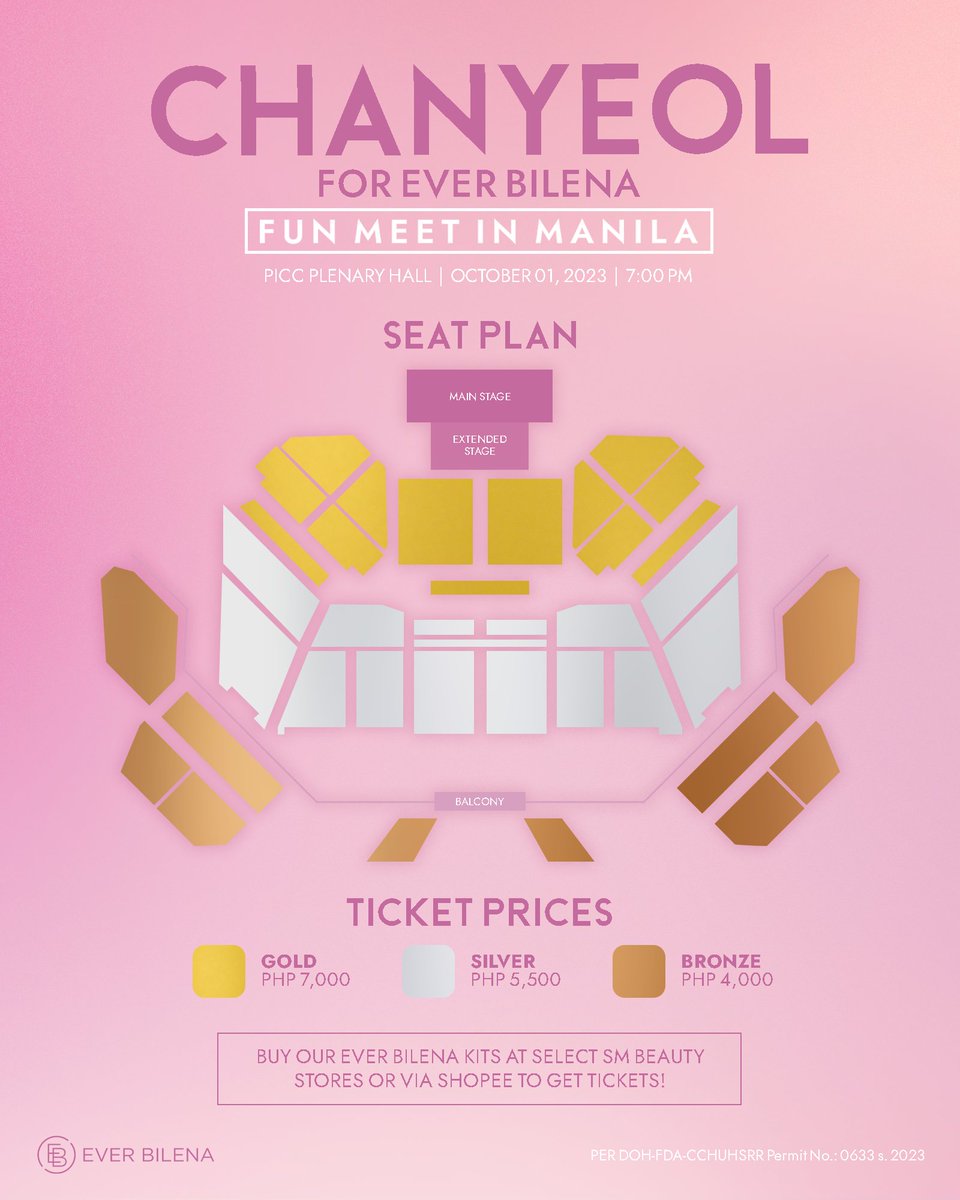 EverBilenaPH's tweet photo. Who wants to see the Cherry Prince 🍒👑? Use the info below to choose the best seat for you🤩

Give Chanyeol the warmest and biggest welcome here in the PH, Yeolmaes! 

#EverBilena
#ForEveryBeauty
#ChanyeolForEverBilena https://t.co/Hwq3yQ3we6