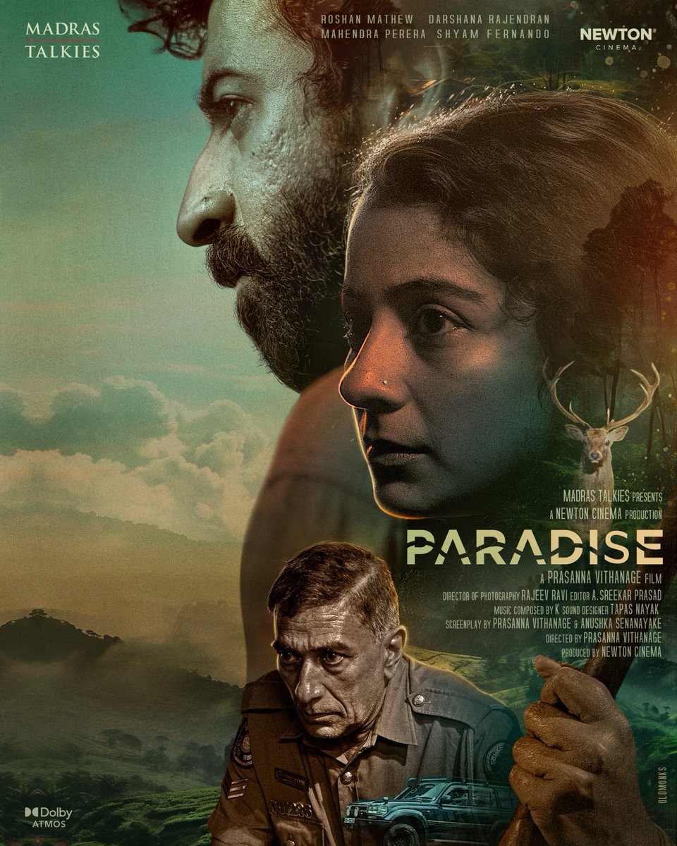 Unveiling something truly special! Madras Talkies is proud to present <a href="/prasannavith/">prasanna vithanage</a>’s powerful film - #Paradise! 

Starting: <a href="/roshanmathew22/">Roshan Mathew</a> <a href="/darshanarajend/">Darshana Rajendran</a> Mahendra Perera, Shyam Fernando

<a href="/NewtonCinema/">Newton Cinema</a>
