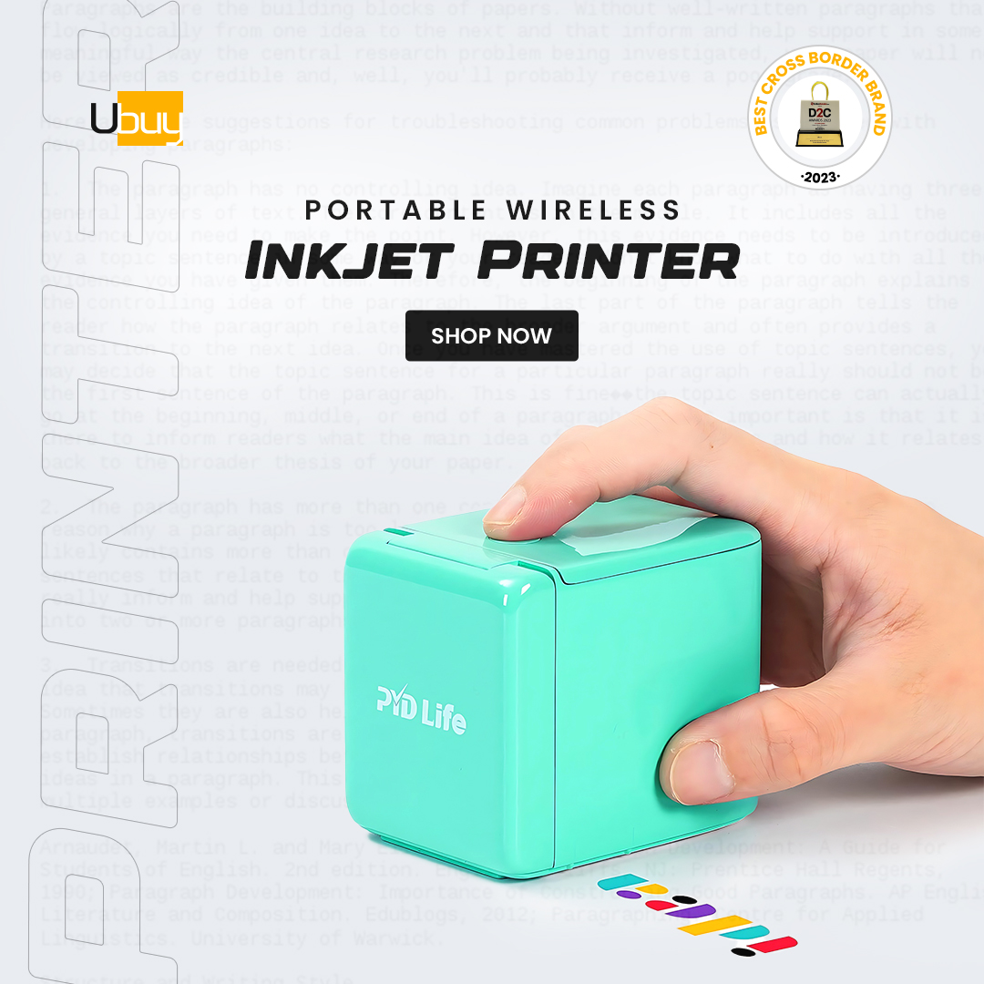 Experience the joy of printing without limits. Get ready to redefine your printing experience with the Portable Wireless Inkjet Printer🖨

Shop Now: bit.ly/3EfE90Z

#PYDlife #portableprinter #miniprinter #printer #Inkjetprinter #trendingprinter #shopping #ubuy