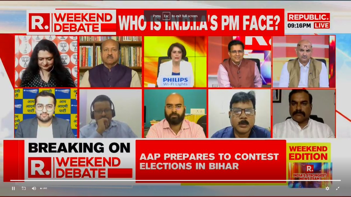 vinitgoenka's tweet image. Yesterday on @republic Tv.
I.N.D.I.A vs NDA 

My points: 
DONOT call them &quot;INDIA&quot;
- Its I. N . D. I. A all letters are separate. 

➡️Its #Dynastic + #Anarchist Politics vs Meritocracy &amp;amp; Democracy.
➡️Its 2nd Majority Vote bank #appeasement vs #Sabka SaathSabkaVikasSabkaVishwas…