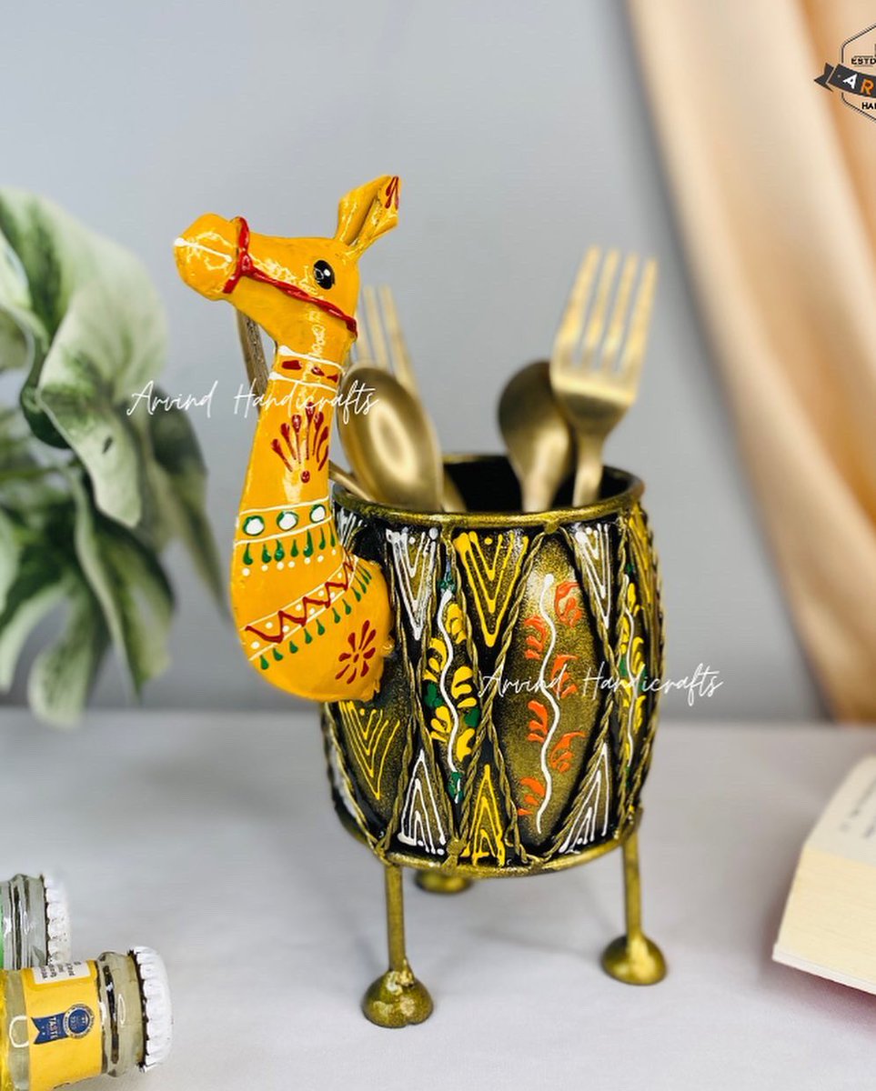 arvindhandi's tweet image. “Every fork, knife, and spoon in a cutlery stand tells a story of shared moments around the dining table.”

Metal Camel Cutlery Holder

.
.
.
.
#cutlerydesign #penholder #pen #cutlery #arvindhandicrafts #handicraft #socialmedia #dessert #metal