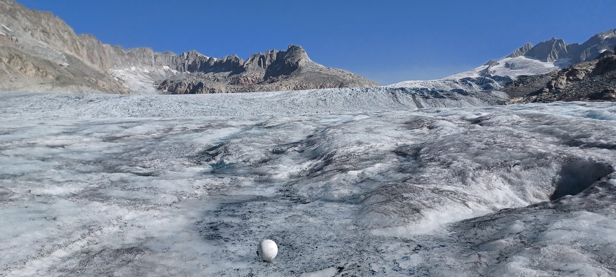 What a find! Four years after <a href="/DrMikePJ/">Mike Prior-Jones</a> et al. of @CU_Earth tested their #cryoegg 🥚❄️ at #Rhonegletscher… we found it again – this time at the surface! Never heard of #cryoegg? 

Read more here: doi.org/10.1017/jog.20…