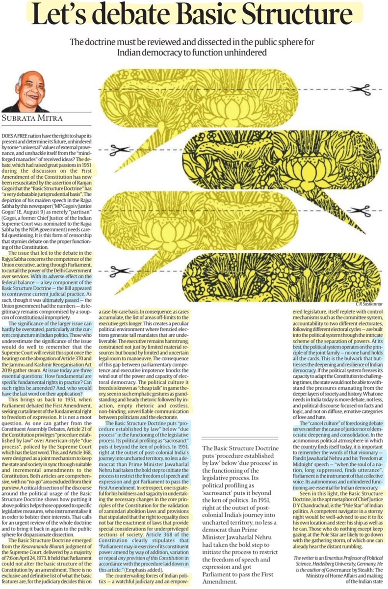 'Let's Debate Basic Structure'
: By Subrata Mitra Sir

#BasicStructureDoctrine 
#Judiciary #Executive #Parliament 
#Constitution #ammendments 
#JudicialReview 
#Law 

#UPSC 

Source: IE