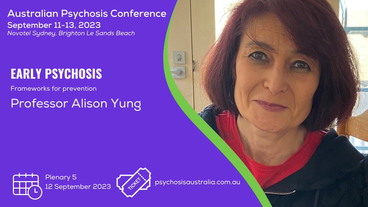 ⏰ Last week to secure your tickets to the Australian Psychosis Conference⏰ Hear from keynote speaker Professor Alison Yung as she presents on Early Psychosis on Wednesday 12 September. 🎟 psychosisaustralia.com.au/apc-2023-progr… #AUSPC2023 #bethebridge