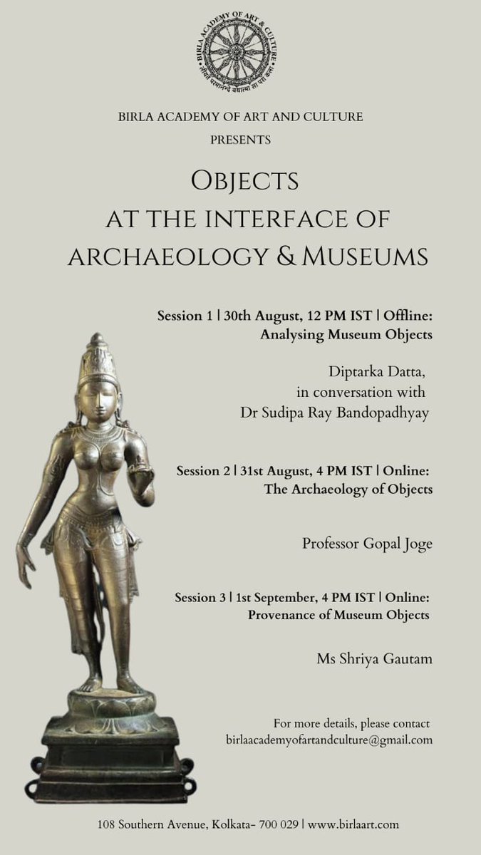 Honoured to be speaking at the Birla Academy of Art and Culture on a topic I feel so strongly about. 

Hope you can join in! 

#archaeology
