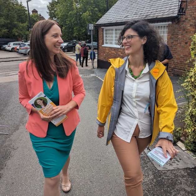 LaylaMoran's tweet photo. What a pleasure to spend the day with Emma Holland-Lindsay yesterday. Dorries is finally gone which means the people of Mid Beds get to elect someone from the area who will fight their corner. @LibDems in this to win this. https://t.co/RKeZzTSmjX