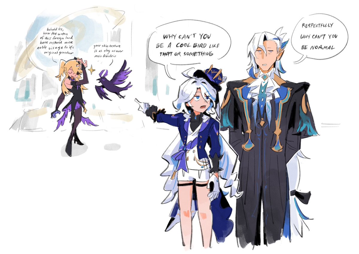 fischl goes to fontaine #furina #neuvillette