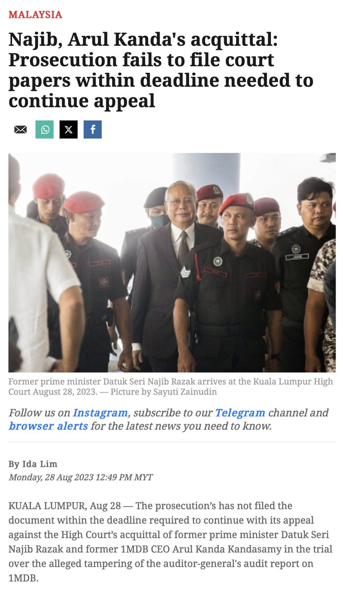 amerhadiazmi's tweet photo. Over at the AGC, The Star reports that AG Idrus Harun has gone on leave ahead of his retirement next week.

He appears to have left the chamber in shambles, with the prosecution failing to file appeal papers, and mired by alleged leaks.

A mess for his successor to clean up. https://t.co/P2ubAnhVLl