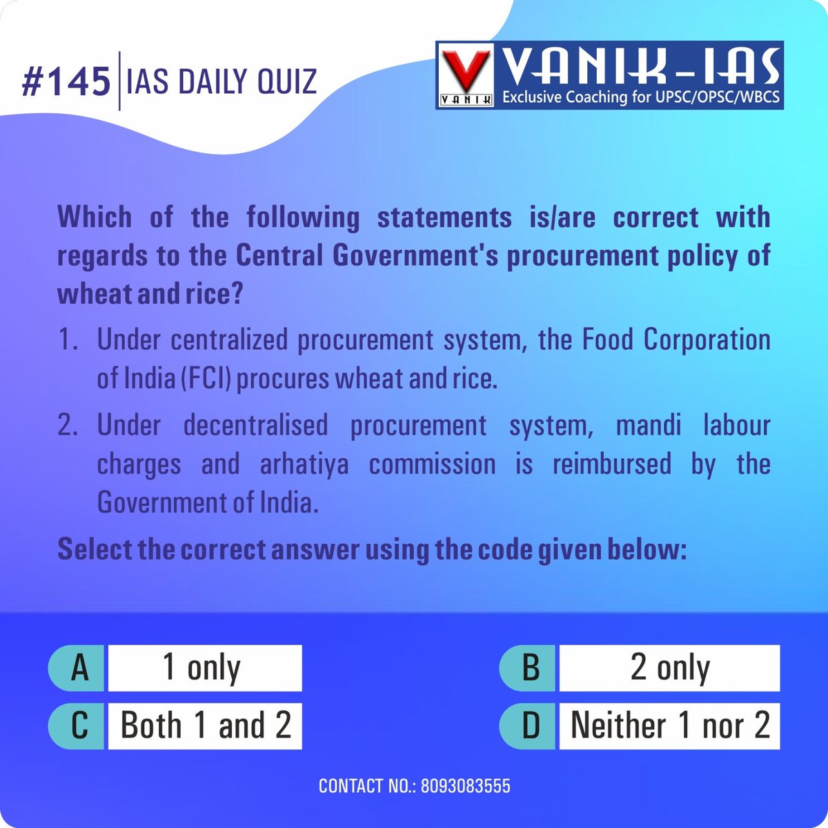 VanikEducation's tweet photo. ๐ฏIts time to get updated with the latest IAS Daily Quiz.
๐Tell us the correct answer in the comments below.๐
๐Stay Updated with More IAS Daily Quiz
#IASDailyQuiz
#vanik #oas #ias #vanikias #vanikiascoaching #vanikeducation #civilservice #gk #vanikinstitute https://t.co/ZgOjHweFAJ