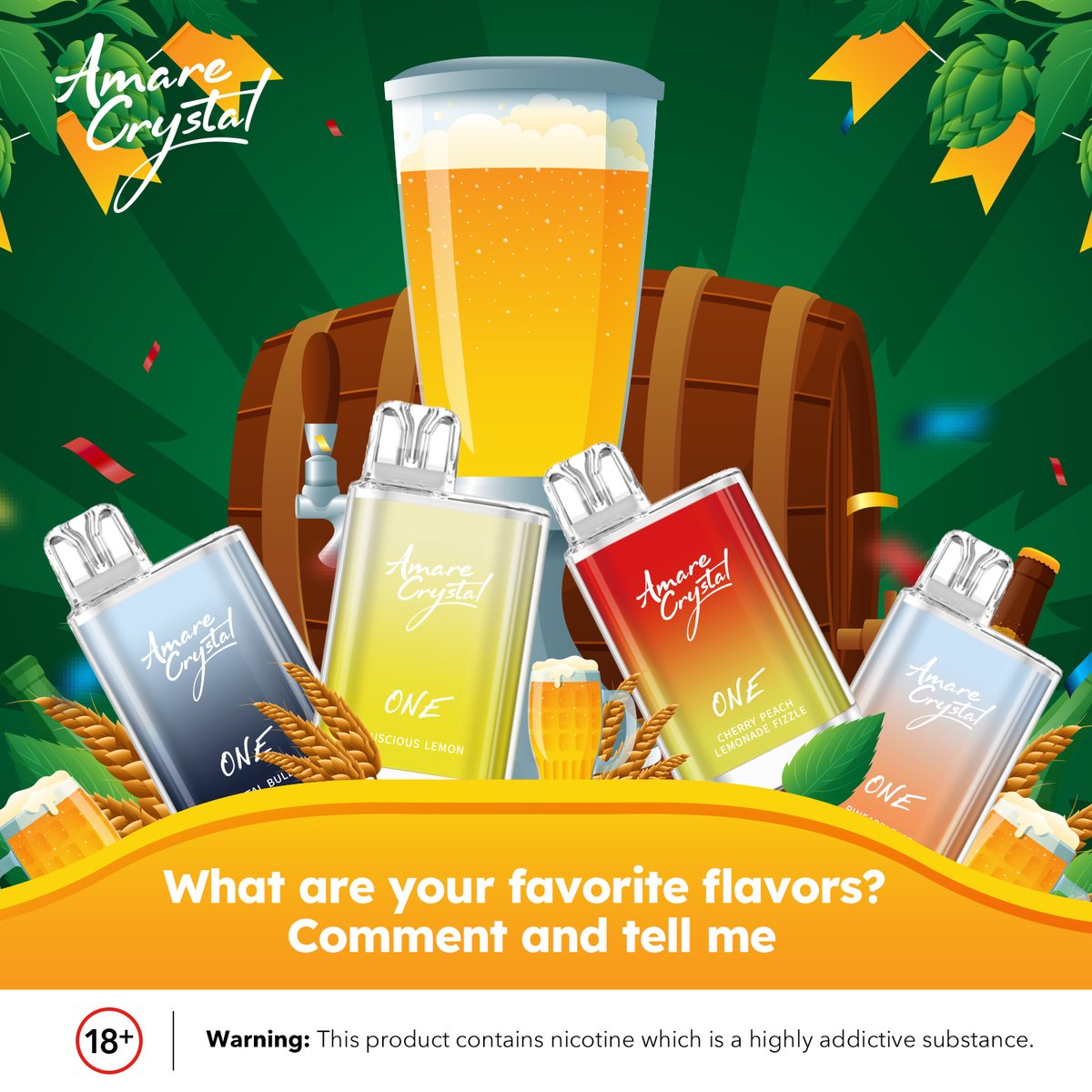 What are your favorite flavors? 😋
Comment tell me 😉

Warning: This product contains nicotine which is a highly addictive substance. You must be of legal age to vape!

#amarecrystal #skevape #skecrystal #bestflavours #ukvape #ukdisposable
