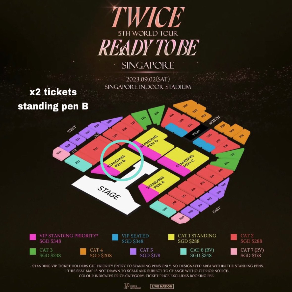 annyeong_data's tweet photo. [WTS] Twice Ready To Be in SG 
x2 Day 2 Standing pen B
Physical Ticket!
$320 each

Dm!
✅ Meetup 
✅ Cash on delivery 

#TWICE_5TH_WORLD_TOUR_SG #TWICEinSG #RTBinSingapore #READYTOBE_IN_SINGAPORE #TWICE_5TH_WORLD_TOUR_IN_SINGAPORE https://t.co/g6P5Y1CC6a