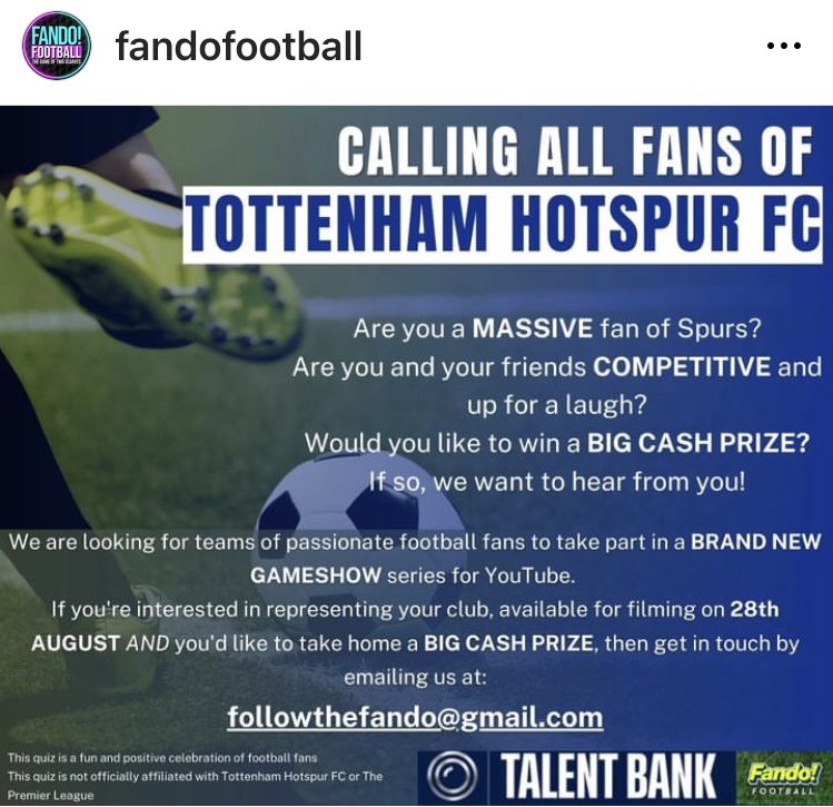 Our <a href="/NicolaDiligence/">Nicola Coppen, TechIOSH, MInstLM</a> is at the <a href="/RiversideLondon/">Riverside Studios</a> today for the rivalry that is <a href="/Arsenal/">Arsenal</a> v <a href="/SpursOfficial/">Tottenham Hotspur</a> in the <a href="/footballfando/">Fando Football</a> stakes! #Fun #Competitive &amp; with the friendly presenters @spencerowen CEO of <a href="/hashtagutd/">Hashtag United</a> &amp; <a href="/ChelceeGrimes/">C h e l c e e G r i m e s</a> it’s going to be a fantastic day! <a href="/YouTube/">YouTube</a> #tv