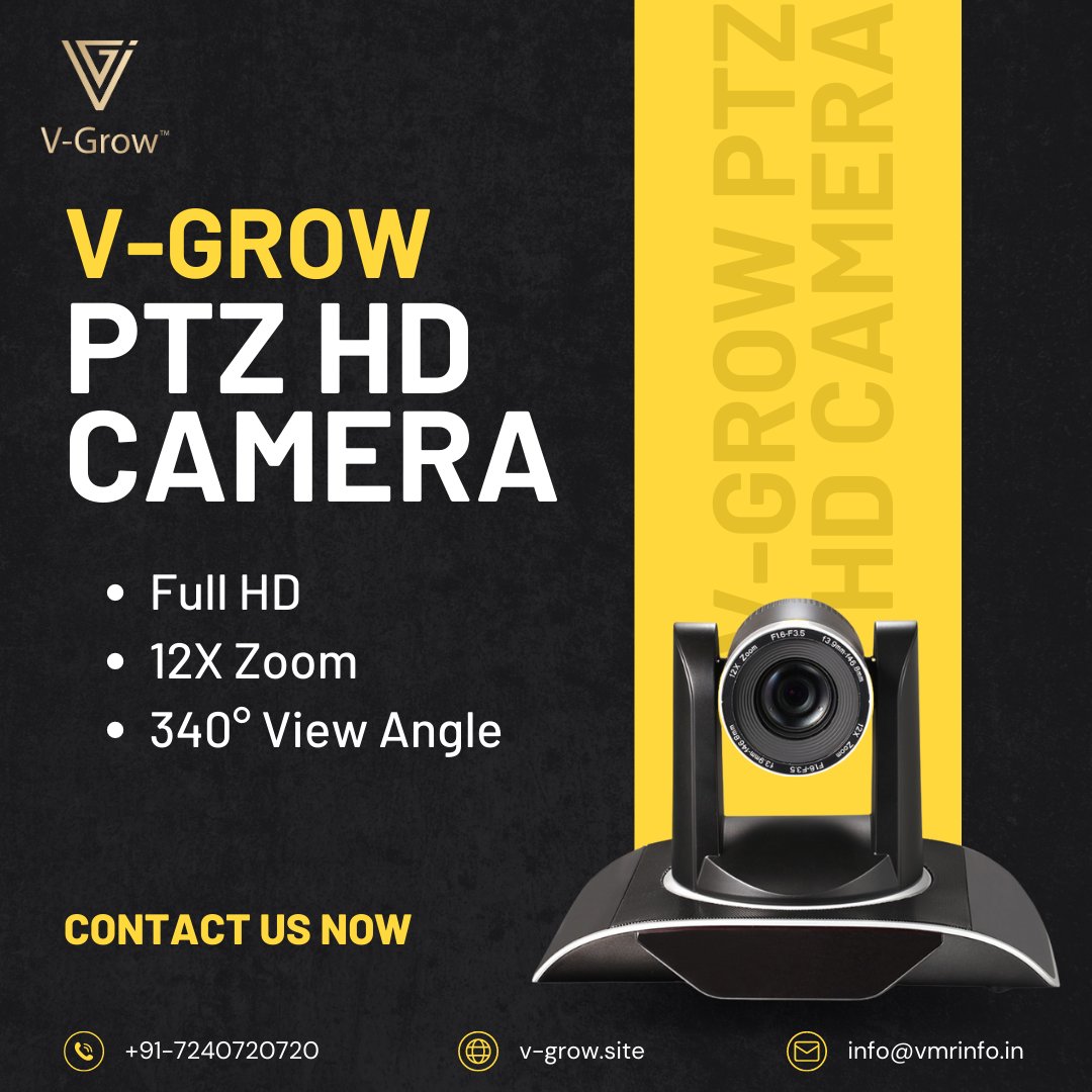V_Grow_'s tweet photo. Discover the Ultimate Vision with V-Grow's PTZ HD Camera!📸✨Captivate your audience like never before!🌐📹
.
.
.
#vgrow #elearnıng #edtech #studio #studioequipment  #onlineclassroom #onlineclasses #smartschool #smartclass #camera #FULLHD  #edtechcompany #elearningcompany #webcam https://t.co/mmfpkZxW5m