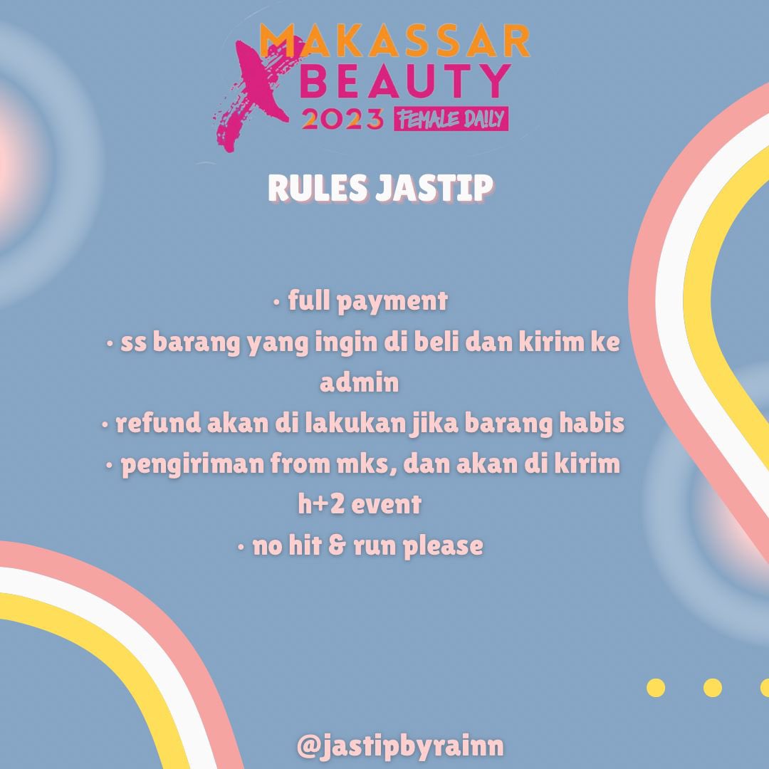 jirakitind's tweet photo. MAKASSARXBEAUTY2023 (1-3 september)

Aku open jastip yaaah boleh dm atau langsung join grup wa yaah 

https://t.co/OBrFvsYQkq

Yang luar makassar boleeeh kirim via shopee guyss☺️☺️☺️

⭐️KHUSUS ESQA &amp; CARESO FREE JASTIP⭐️

#makassarxbeauty2023 https://t.co/43tx0WSVaj