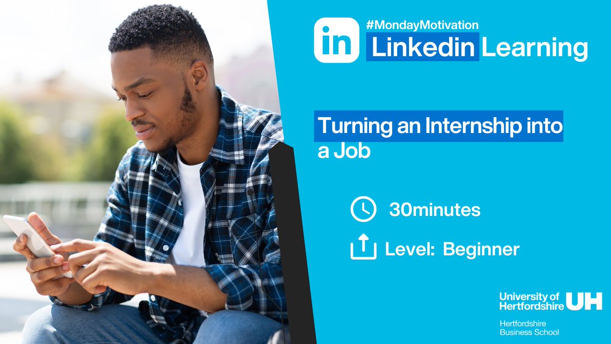 In this week’s LinkedIn Learning course, learn how internships can launch your career 🚀

Elise Gelwicks explains how to identify the right internship opportunity, nail the interview process, and start building your professional rep 🤝

Sign up here: ow.ly/fPfU50PlF9S