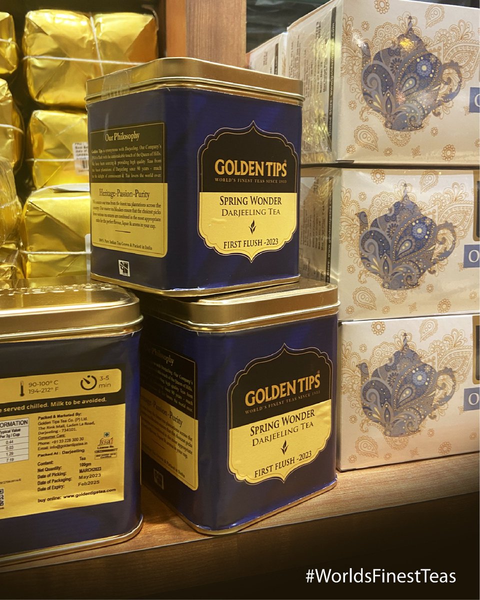 GoldenTipsTea's tweet photo. A fine selection of Spring Teas adorn our racks
#goldentips
#worldsfinestteas
.
.
.
#packaging #darjeeling #darjeelingtea #firstflush #SpringTeas https://t.co/yL1HDjXP1Y