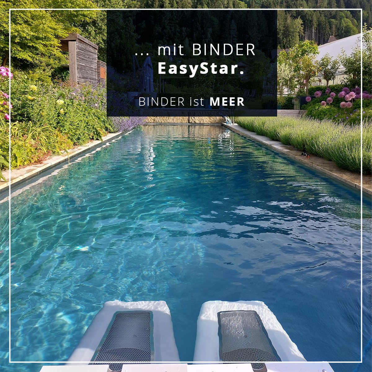 binderhydro's tweet photo. Einfach easy: Die #BINDER Turbinenschwimmanlage #EasyStar lässt sich schnell installieren. Zum Beispiel in diesem #Naturpool vor traumhafter Kulisse bei unserem Partner @Fresner Garten- und Landschaftsbau (AT). 🌺🌄 Besucher konnten sie dort bei einem #Probeschwimmen testen. 🏊 https://t.co/cdDU4w0a9f