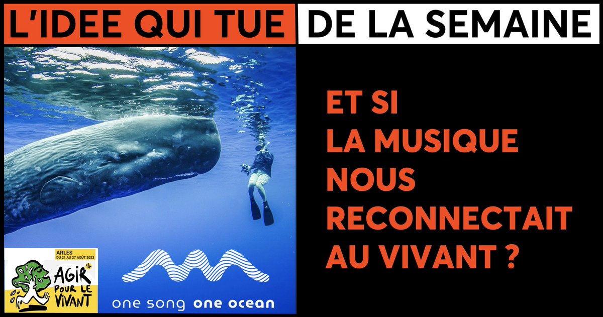 ET SI LA MUSIQUE NOUS RECONNECTAIT AU VIVANT ? bit.ly/KillerIdeaOneS… C'est l'"Idée qui tue" de ma newsletter hebdo LinkedIn cette semaine, présentée par l'océanologue François Sarano  (<a href="/Longitude181/">Longitude181</a>) et le producteur musical Olivier Covo (<a href="/Mangroove_Music/">Mangroove Music</a>) en clôture du