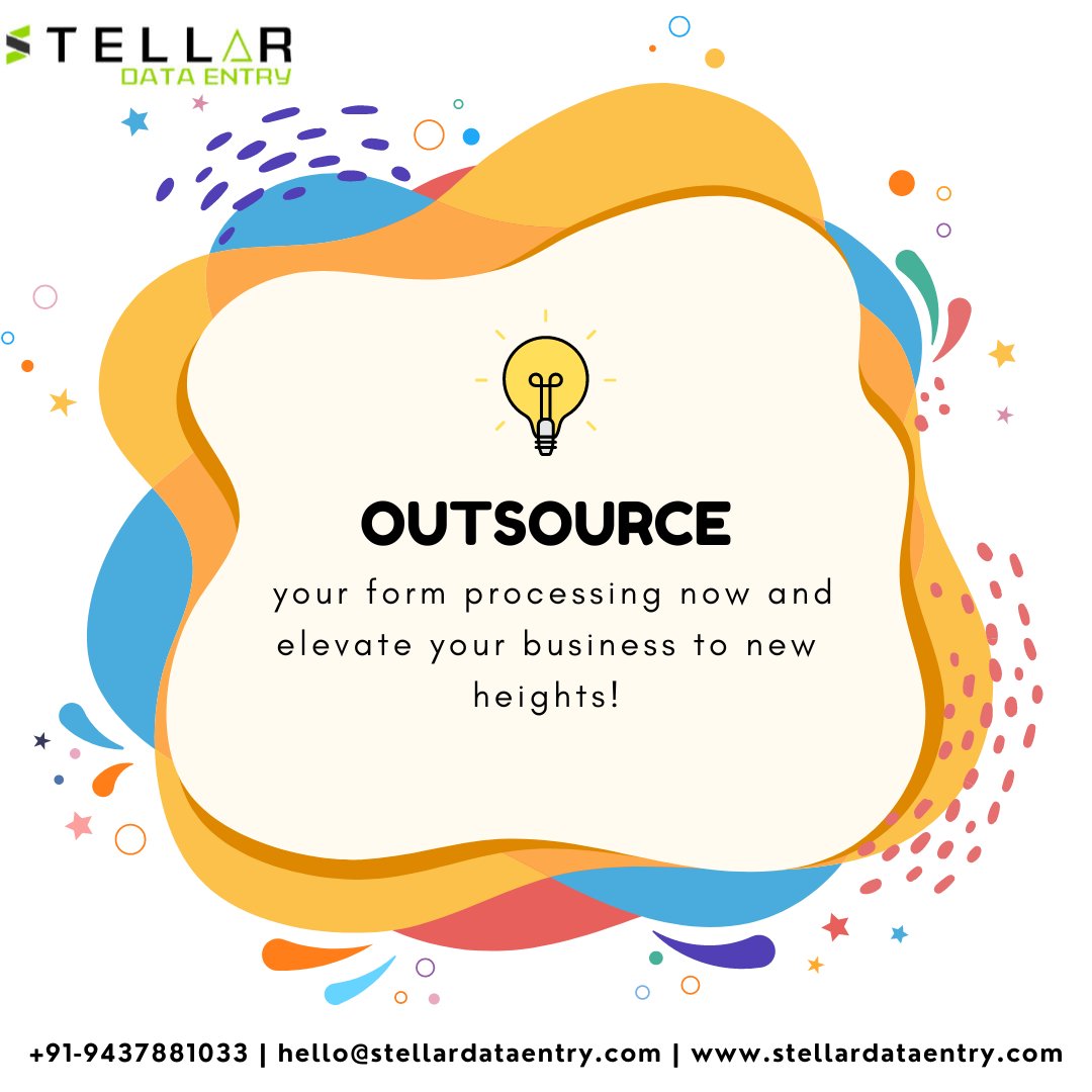 stelardataentry's tweet image. Outsource your form processing now and elevate your business to new heights!
Contact us today and experience the stellar difference! ✨#DataEntry #FormProcessingExperts #StellarDataEntry
📞 - 9437881033
📧  - hello@stellardataentry.com
🌐  - stellardataentry.com