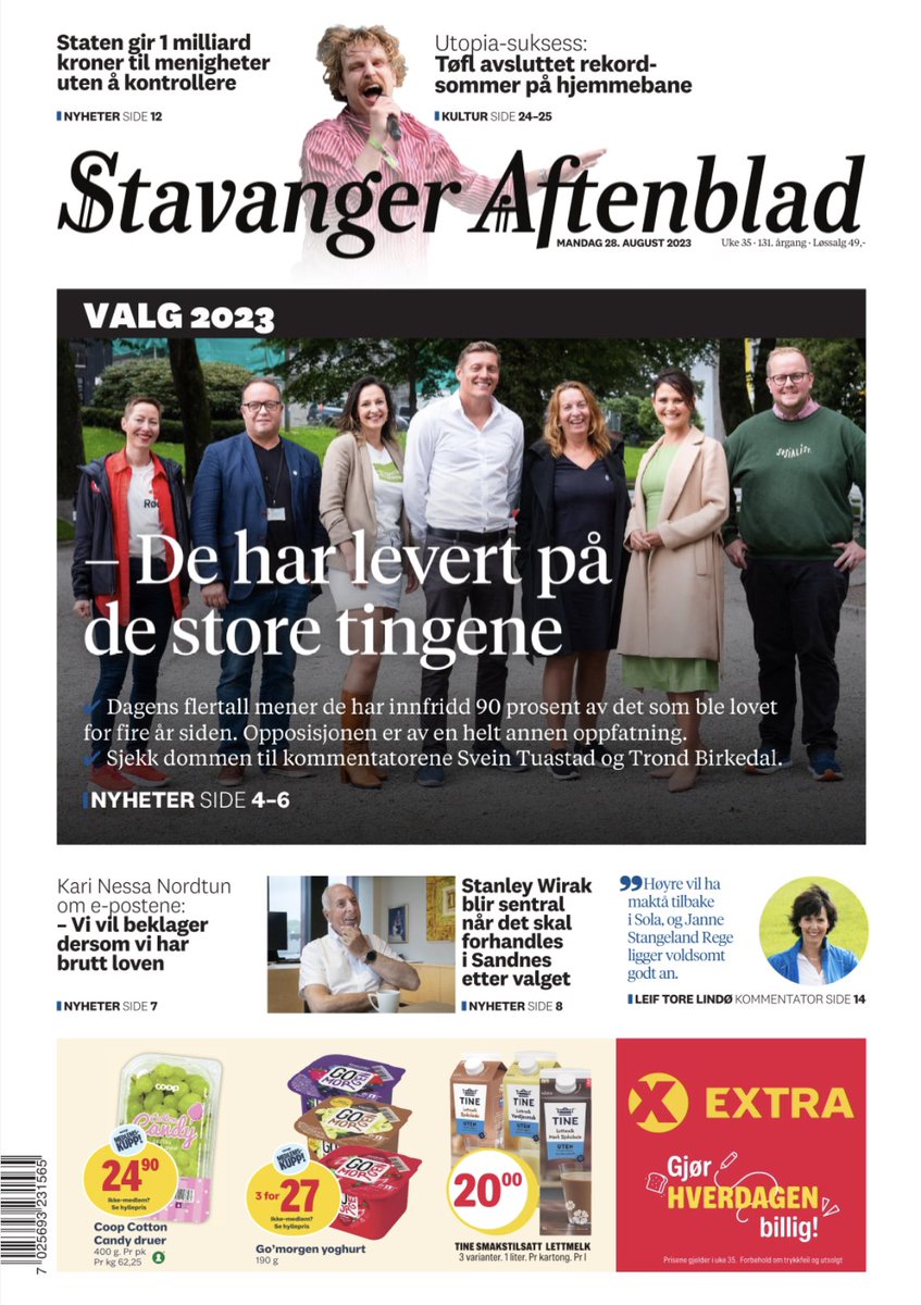 Jeg forstår godt at folk er sure på Støre og Vedum. Men i Stavanger kommune kan du ikke bli kvitt dem, uansett hva du stemmer på. Derimot kan du bli kvitt gratis skolemat og gratis kollektivtrafikk.