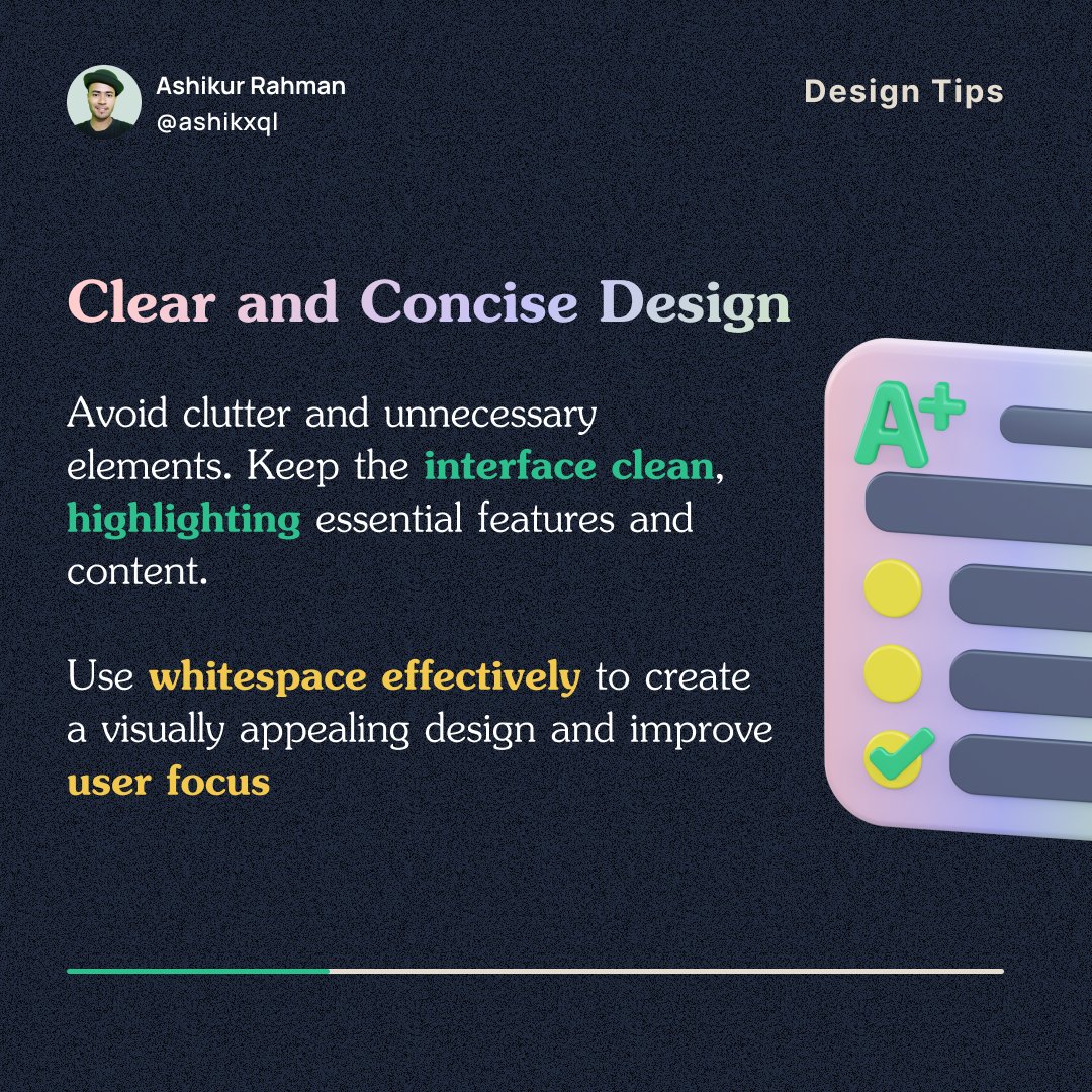 DesignPicko's tweet image. Simplifying UI and Creating Intuitive Navigation.

😎Visit: designpicko.com

#ClearNavigation #SimplifyUX #EasyNavigation #ClutterFree #UserTesting #EngagingUI #SimpleInteractions #IntuitiveDesign #UserExperience #SimplifiedUI #OrganizedUI #ImprovedNavigation